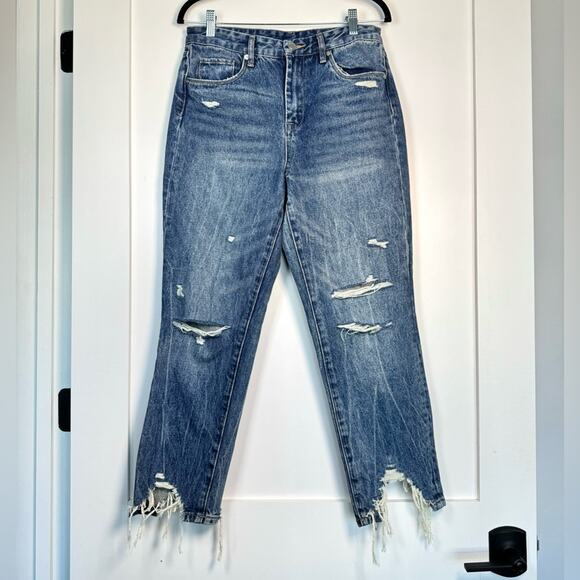 BLANK NYC The Madison Crop Distressed Jeans 100% Cotton Size 28 - Picture 1 of 12